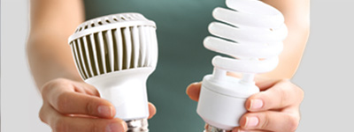 energy efficient cfl and led bulbs