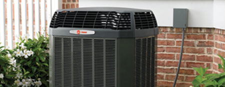 energy efficient heat pump outside of home