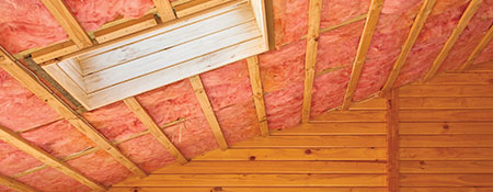 ceiling insulation in attic with skylight